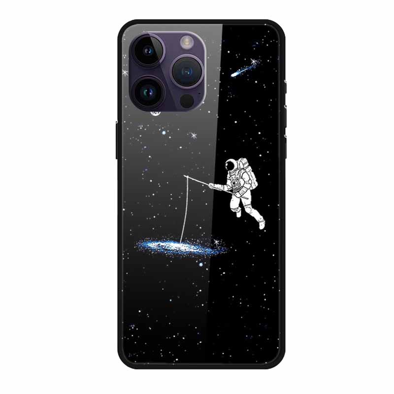 Glass Back Cover For iphone 16 Pro Max Phone Case 16Pro Max Hard Tempered Glass Case For iphone 15 Pro Max Case Soft TPU Bumper