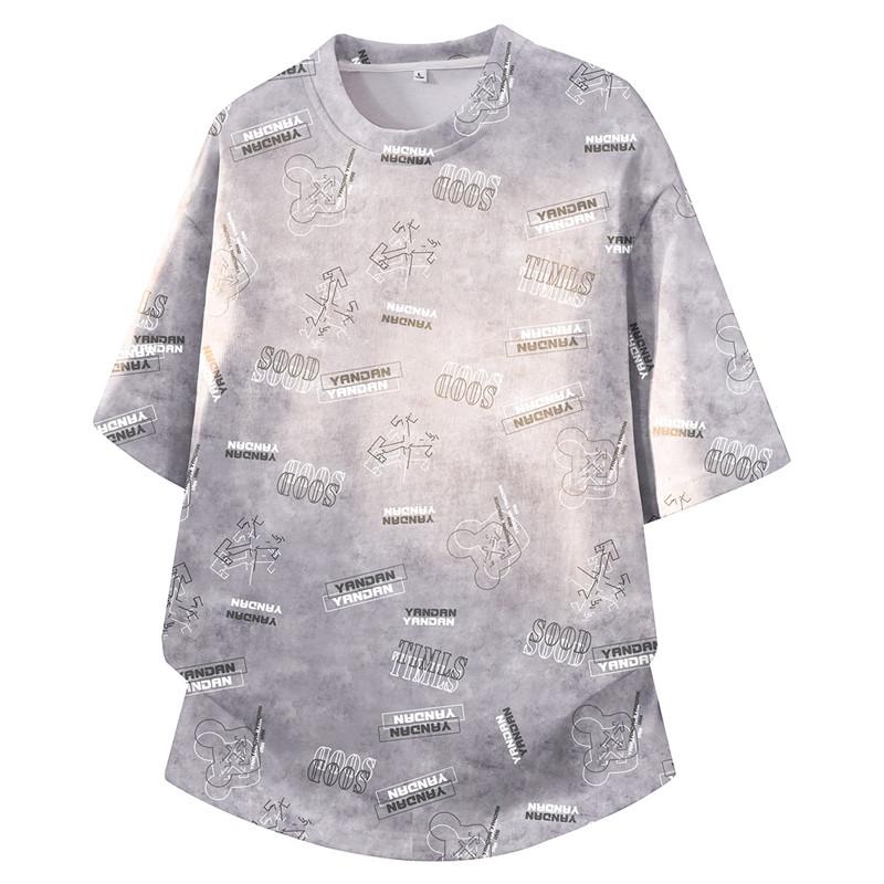T-shirt a maniche corte, Girocollo, Maglia a maniche a metà, Top da uomo taglie forti