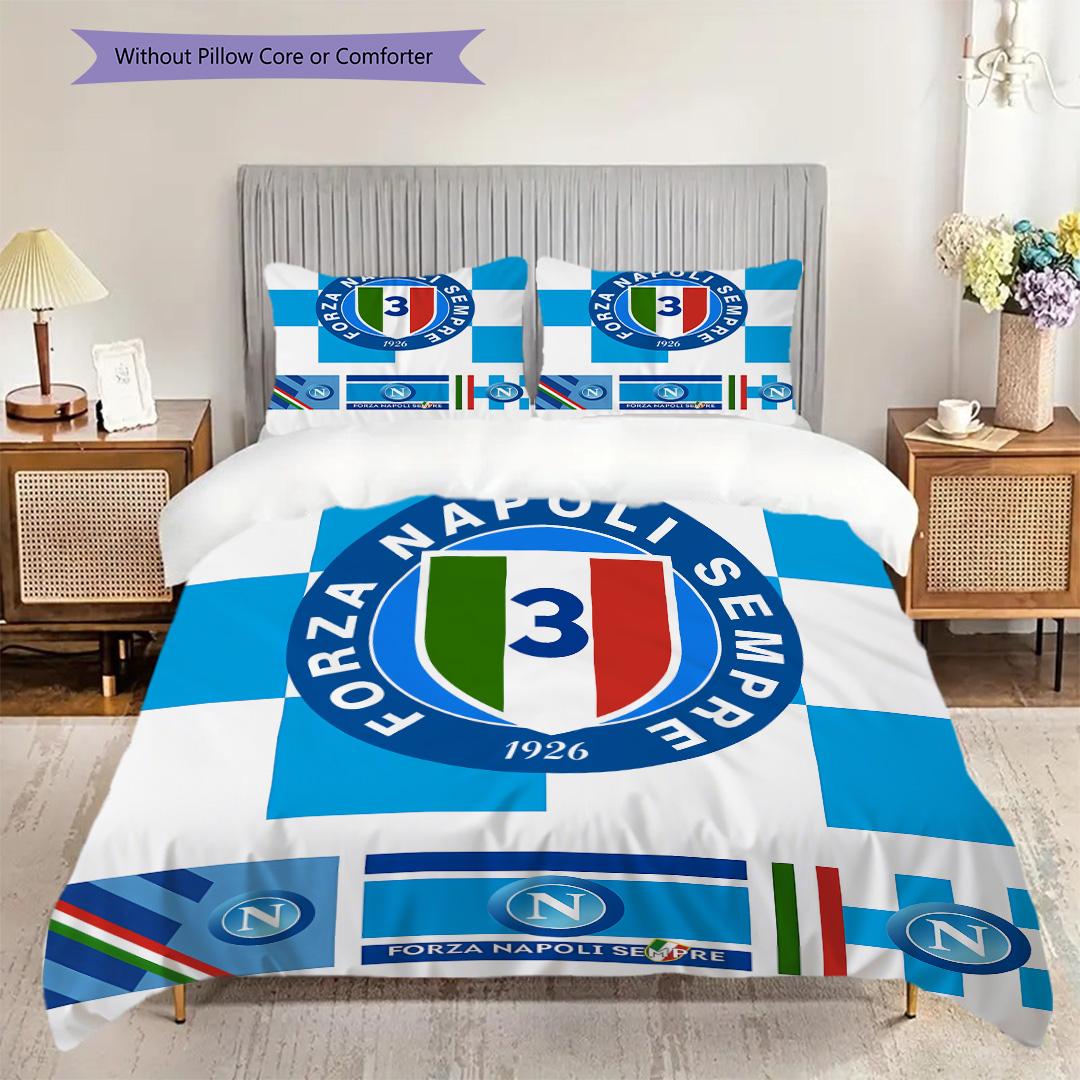 

SSC Napoli Pattern Bedding Quilt Set Quilt Cover Pillowcase Home Decoration Birthday Gift (1 * duvet cover + 2 * pillowcase, without core) 135x200cm