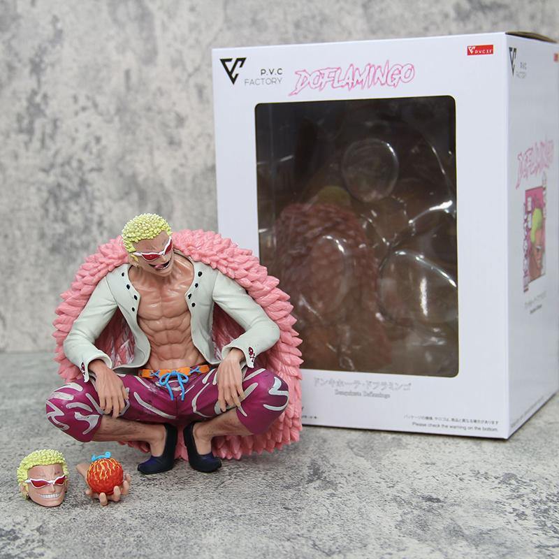 15cm Anime One Pie Figures Oka Shichibukai Donquixote Doflamingo Action Figure PVC Collection Gk Devil Fruit Statue Model Toys