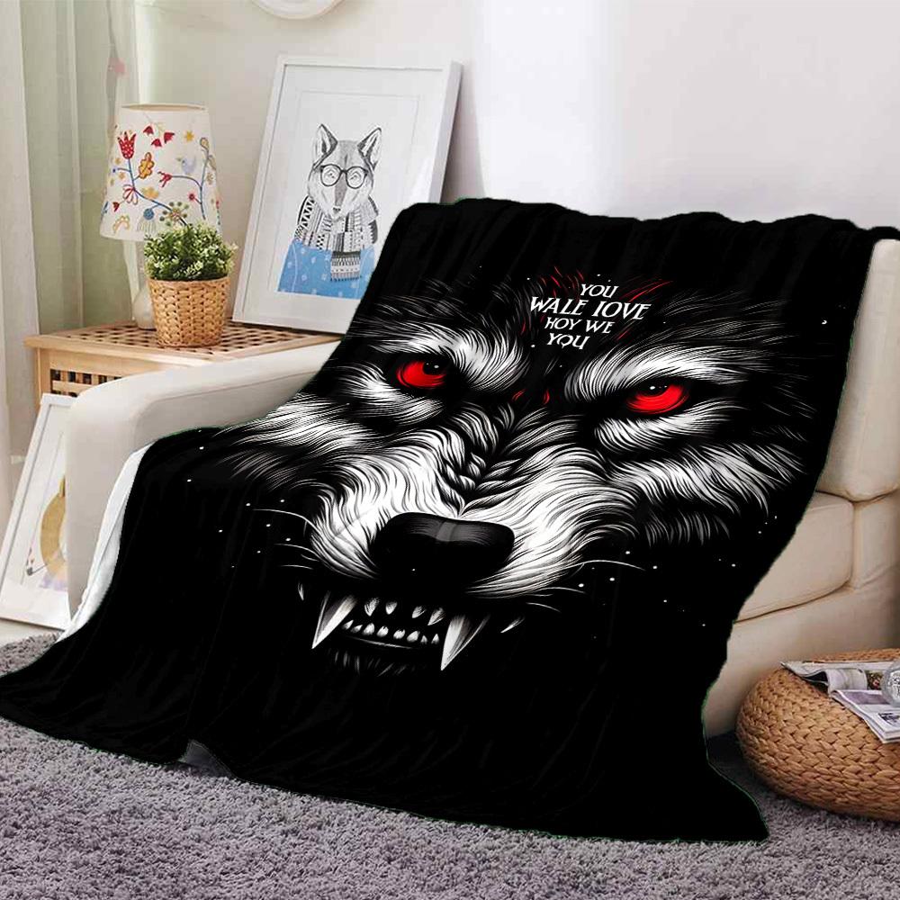 1pc Wolf Love Throw Blanket Soft Flannel, Cozy All Season Polyester Perfect for Home, Office