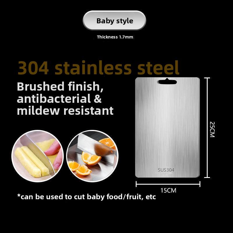304 Stainless Steel Thickened Cutting Board Antibacterial Mildew-proof Kneading Dough Board Kitchen Fruit vegetable