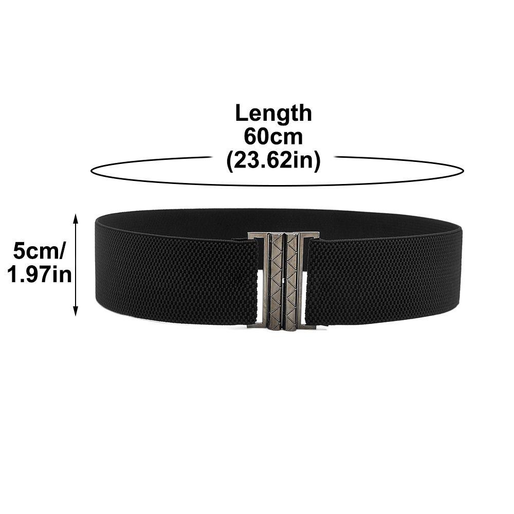 Fashion Metal Buckle Women Elastic Band Waist Defining Solid Color Stretch Waistband Comfortable Waist Corset Ladies Female