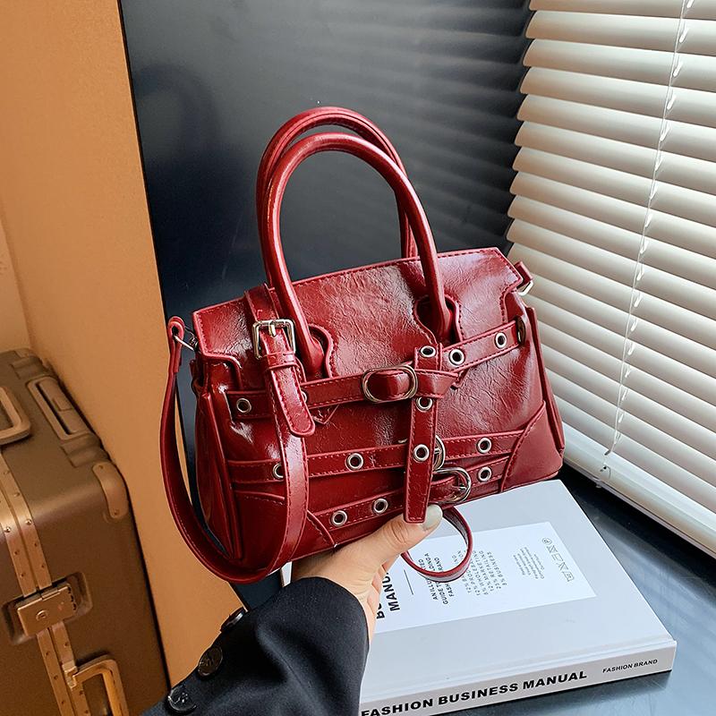 Textured PU Leather Crossbody Bags for Women High-end Belt Design Small Handbags Fashion Lady Shoulder Bag