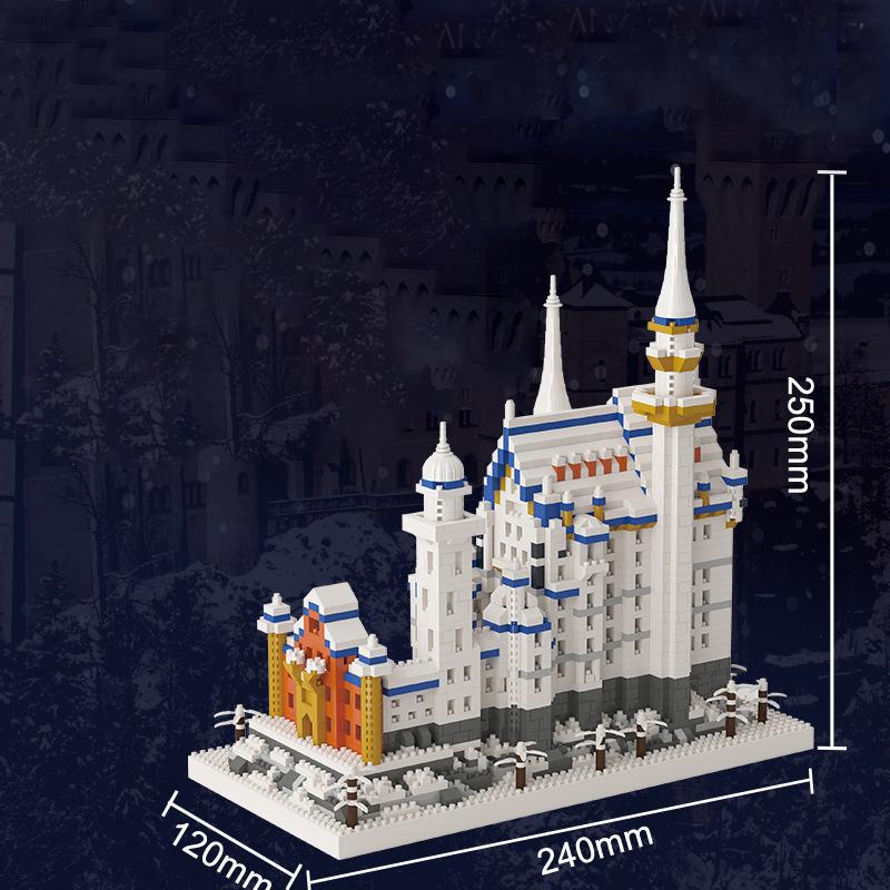 

Со светодиодной подсветкой Замок Лебединого Озера Строительные Блоки Кирпичи DIY Сборка Мини Мировая Архитектура Модель Игрушки Для Детей Рождественские Подарки Castle no box