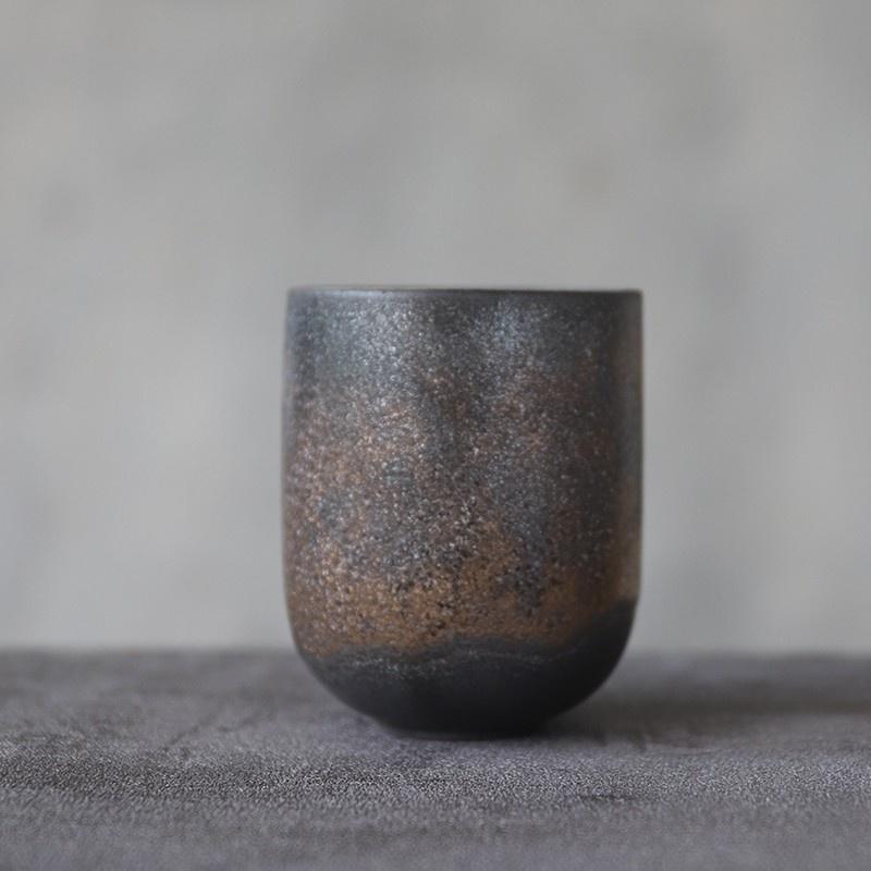 110ml Ceramic Tea Cup Japanese Style Kung Fu Tea Set Flat Mouth Cup