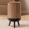 No Lid Trash Bin Elevated Leg Base Wood Grains Plastic Wastebasket Fit Any Room Decors Kitchen Bathroom Waste Solution