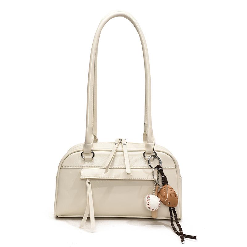 

Женская ретро сумка-боулинг на плечо 2024 - Простой и универсальный дизайн Without Pendant