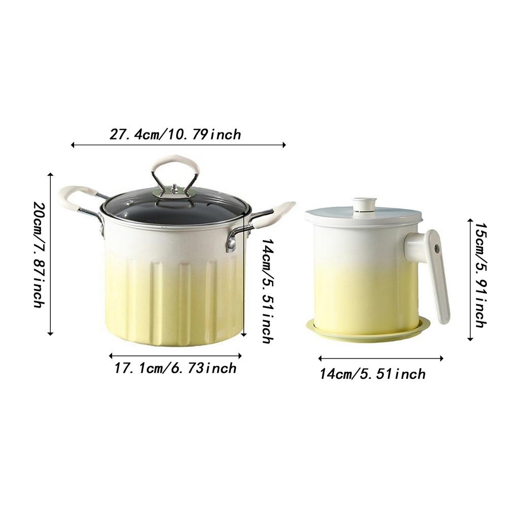 3L Stainless Steel  Deep Fryer Pot with Oil Storage Pot Kitchen Cooking Pot Butter Warmer for Chips Onion Rings Cooking Tool