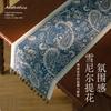 Retro style long tablecloth colored woven jacquard high-end tassel household coffee table tea flag bucket cabinet