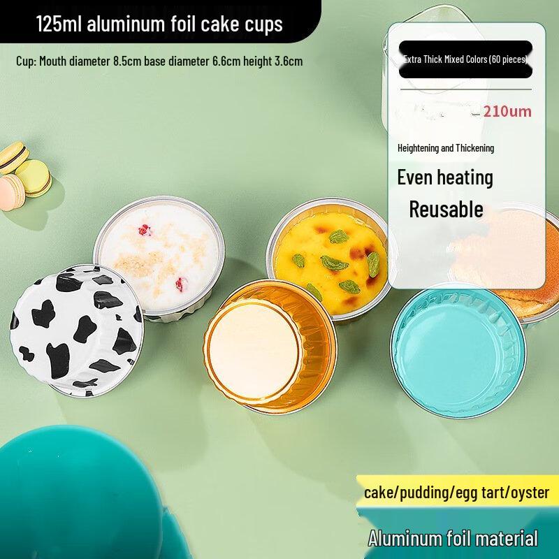Wutuo Cow Print Disposable Foil Baking Cups with Lids & Spoons