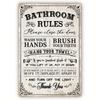 Funny Bathroom Rules Tin Sign Metal Wall Decor Retro Weather Resistant Vintage