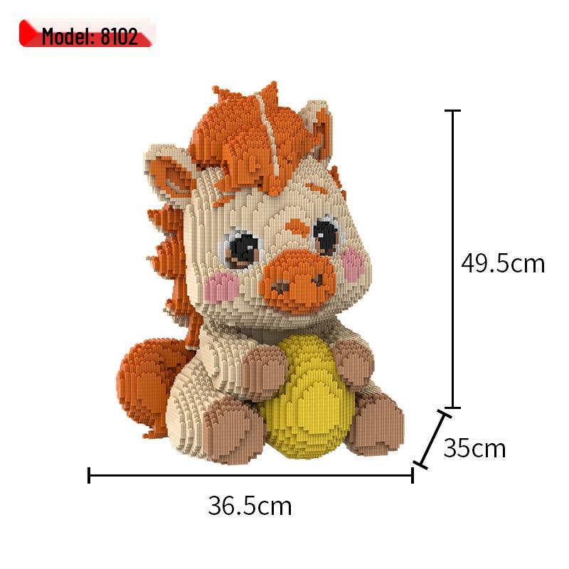 

2026 Year of the Horse Building Block Ornament - Kids Educational Assembly Toy