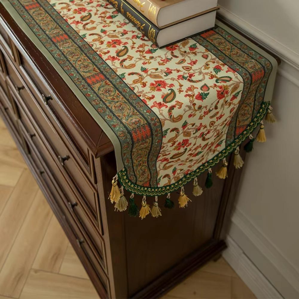 American Style Cabinet Cover Vintage Table Runner Home Decor Tea Table Cover Cloth Living Room