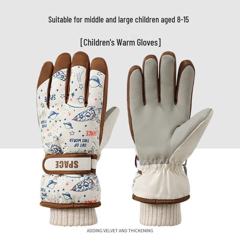 Kids' Winter Ski Gloves: Warm, Fleece-Lined, Thickened, Cold-Proof, Freeze-Resistant, for Boys & Girls