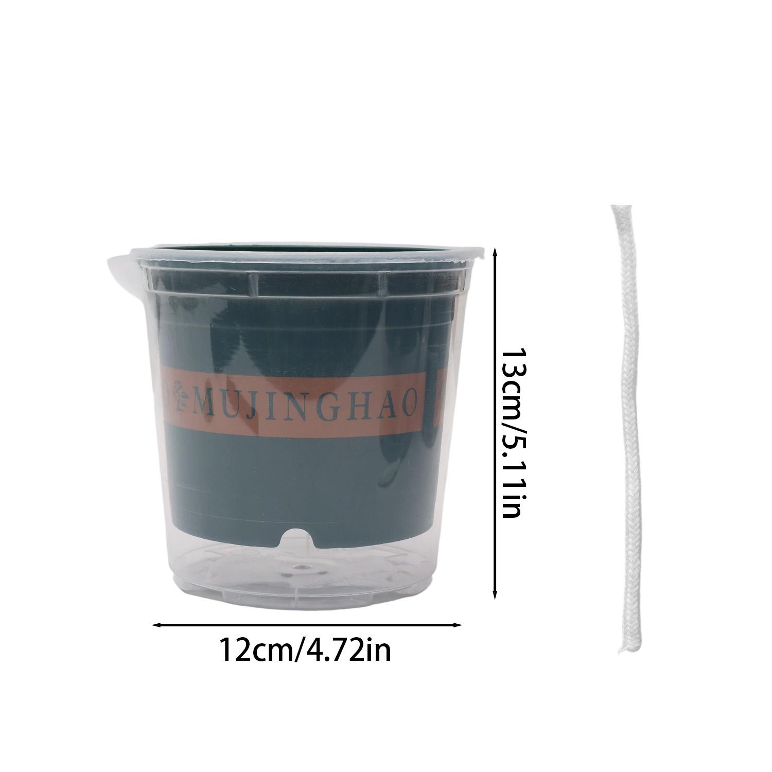

Automatic Water Absorbing Flower Pot Transparent Green Plant Pots with Drainage Hole for Succulent Fleshy Plants Desktop Decor