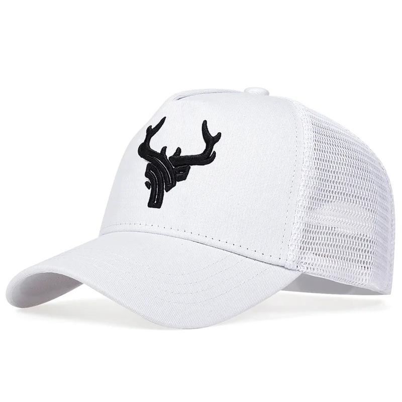 Unisex Antler Embroidered Baseball Cap Men Women Summer breathable Mesh Caps Adjustable  Outdoor Casual Sunscreen Hat Dad Hats