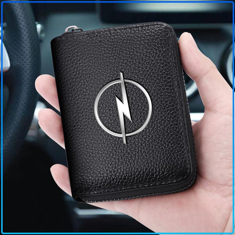 Auto Logo Leather Car Driver License Credit Card Holder Case Wallet For Opel Astra C G H Insignia J K Zafira B Corsa Vectra C Corsa C