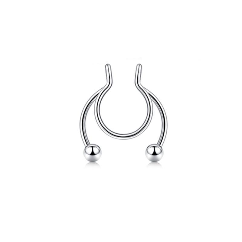 Women Fake Piercing Nose Ring Hoop Septum Piercing Nose Clip Rock HipHoop Stainless Steel Magnet Fashion Body Jewelry
