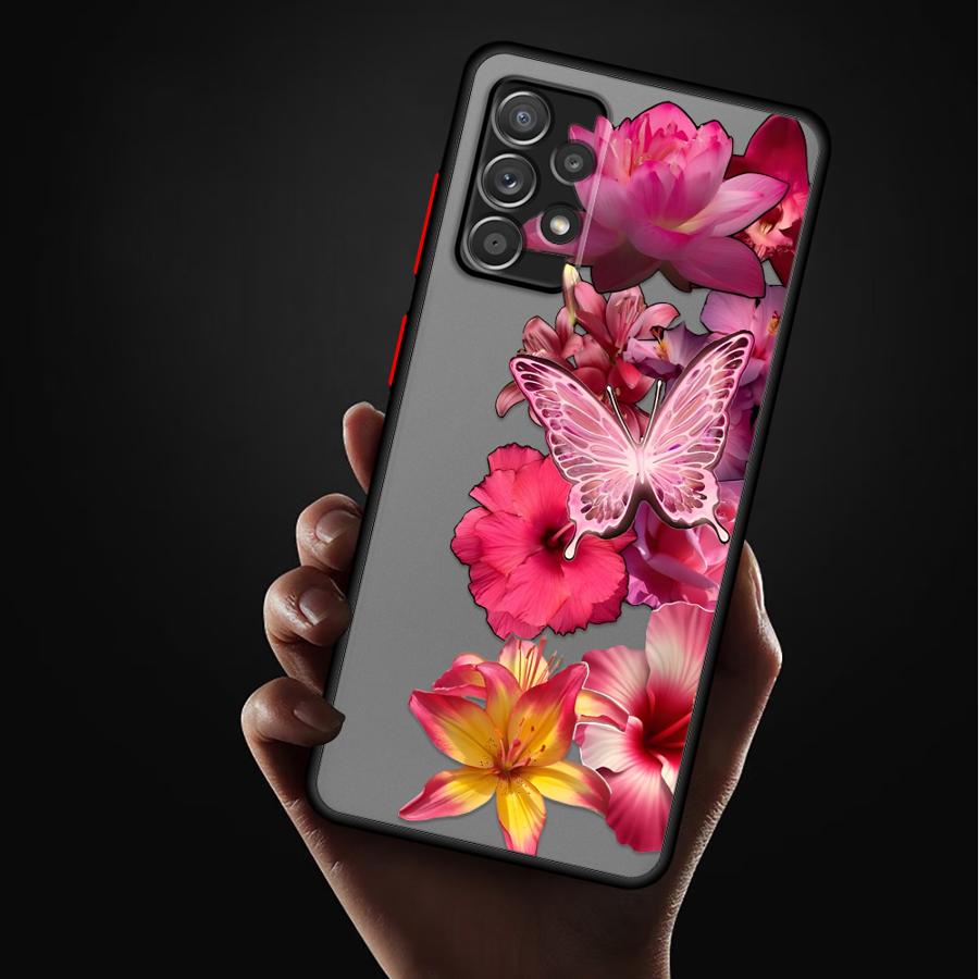 Cartoon Flower Art Case for Samsung Galaxy A73 A33 A14 A23 A17 A52 A54 A34 A36 A56 A55 A35 A52S A72 A16 A15 A53 Phone Cover