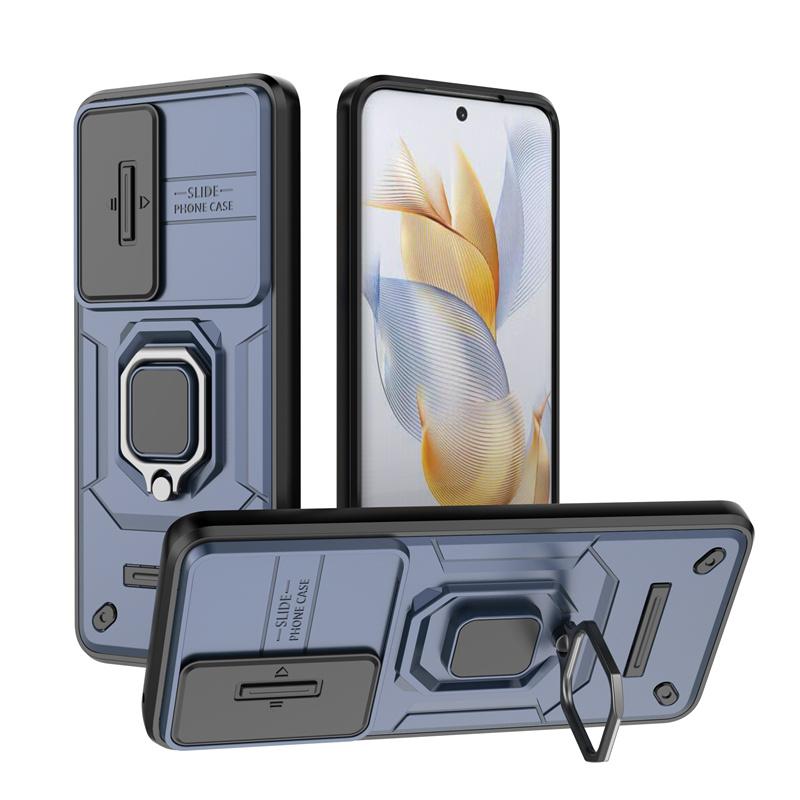 

Чехол для Honor 90 5G с магнитным держателем для автомобиля, бронированная задняя крышка для Honor90 Honar Honer 90 5G 2023 REA-NX9, чехлы для телефона с защитой камеры For Honor 90 5G синий