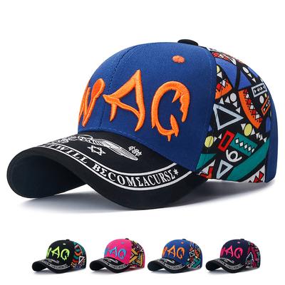 Men Printed Hat Women Spring Baseball Cap Casual Letter Embroidered Outdoor Sunscreen Snapback Hat Ponytail Panama Cap Dad Hat