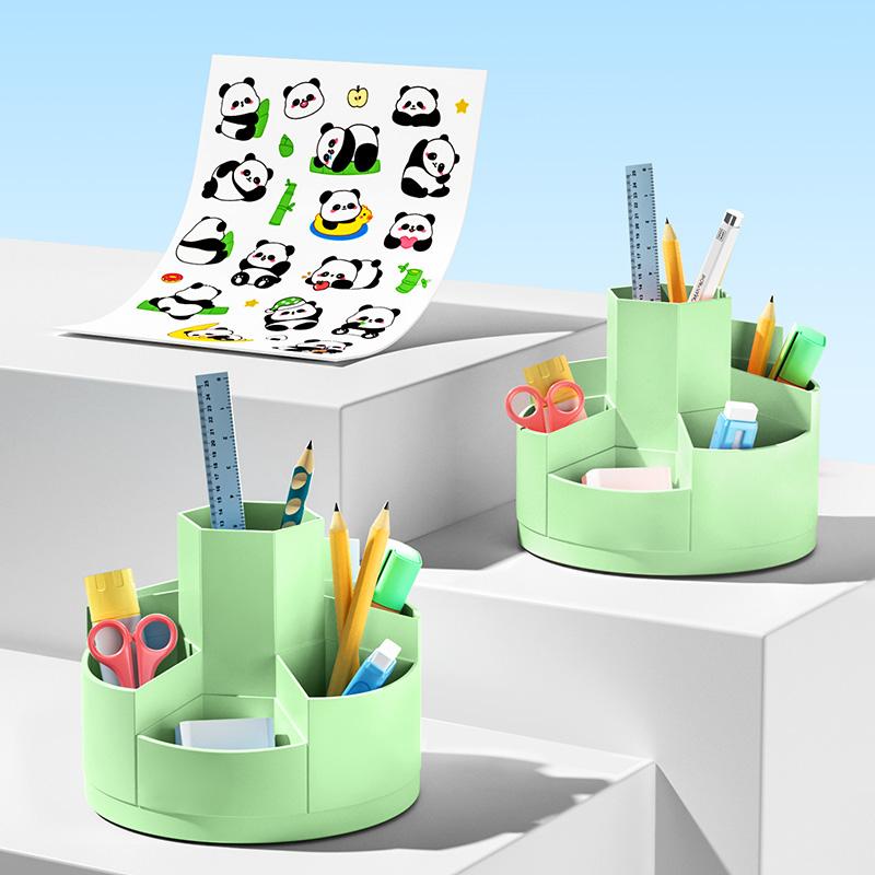 1pc 360° Rotating Pen Holder Office Student Desktop Pencil Case Storage Box School Supplies Organizer Cute Stationery