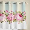 Blühende Blumen und Streifen Fenstervorhänge für Wohnzimmer, luxuriöse Schlafzimmerdekoration, Vorhänge, Küchenfensterbehandlungen, Vorhänge