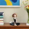 Adorable Yoga Girl Statue European Resin Figure Sculpture Indoor Home Decoration Accessories Desktop Ornament Birthday Gift