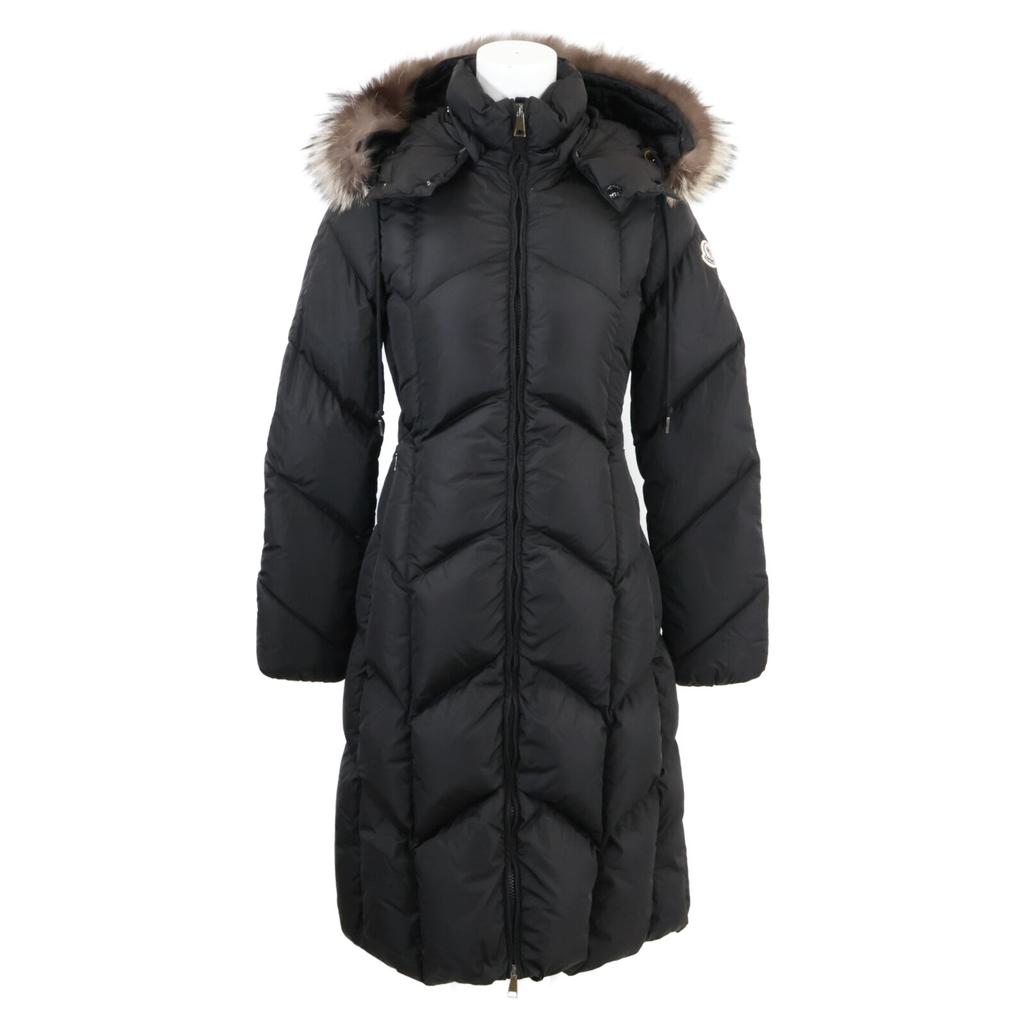 MONCLER DUBERRAN Duberan fur-trimmed hooded down jacket coat 00 blackUsed