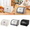 Bread Bin with Roll Lid Metal Bread Box for Kitchen Counter,Bread Storage Holder,Large Capacity,for Cookies Baked Goods