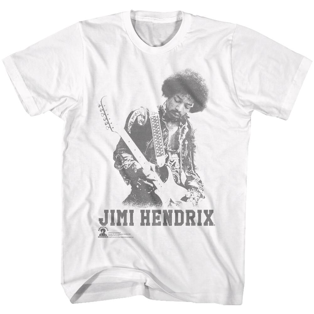 Jimi Hendrix Playing Guitar Men s T Shirt Rock Music Merch XL