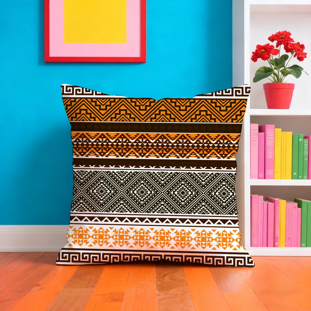 Aztec Ethnic Pattern Pillow Case Pillow Case Plush Fabric Soft Double Sided Print Home Sofa High Quality Cushion