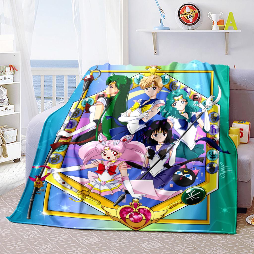 Japanese anime cute cartoon theme Sailor Moon Tsukino Usagi blanket suitable for home beds, sofa covers, office nap, outdoor warm blankets O8