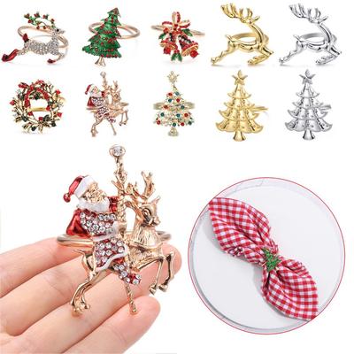 DIY Craft Christmas Tree Merry Xmas Table Decoration Napkin Ring Mouth Ring Christmas Supplies