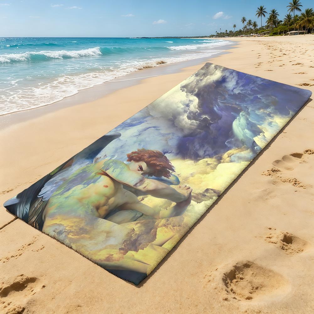 Towel Angel For Outdoor Camping Cool Beach Towel Lucifer Super Absorbent Quick-Drying Summer Towel