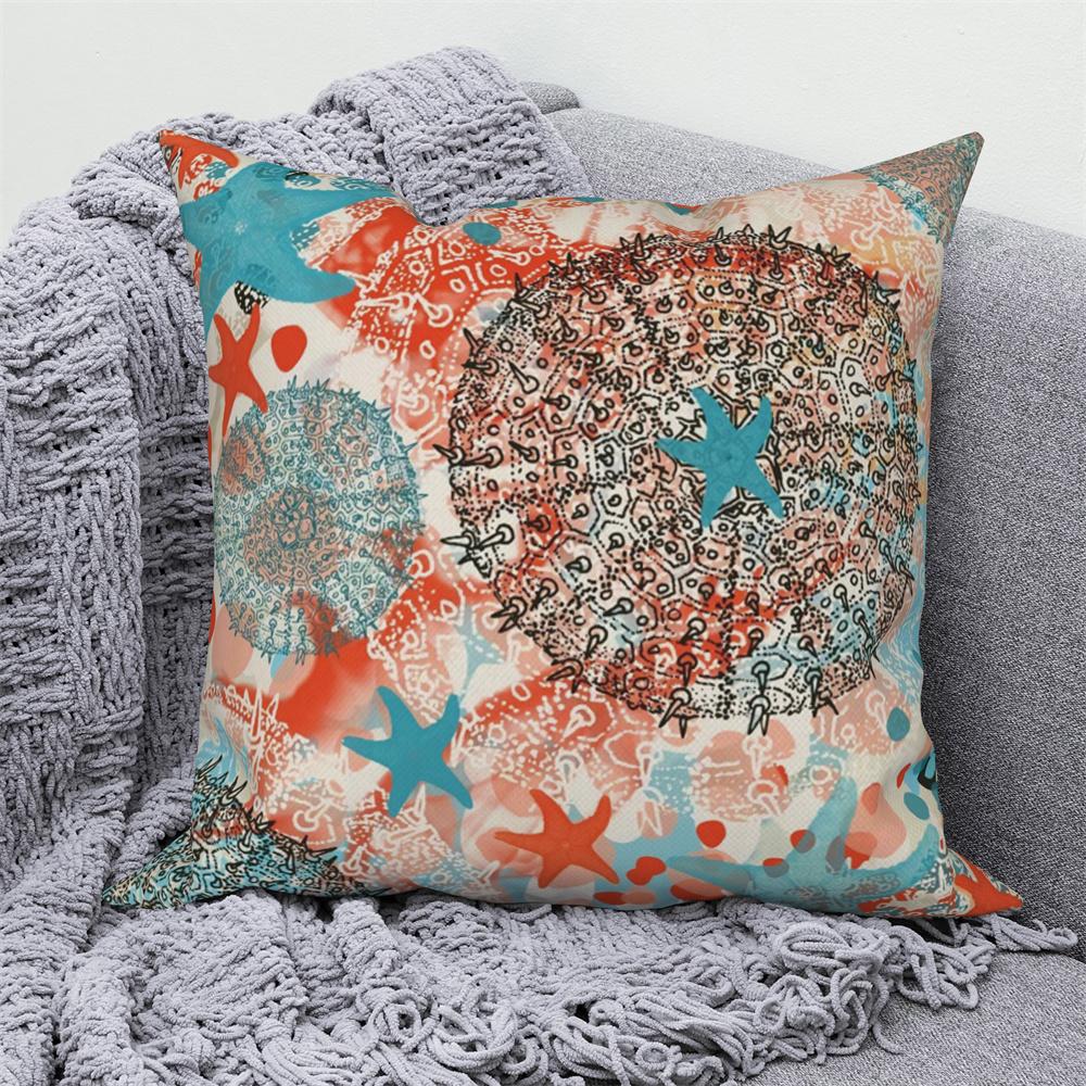 Juste de coussin de canapé bleu, taie d'oreiller, décoration de chambre à coucher, océan, mer, animal