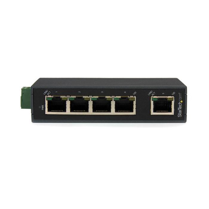 Comutator de rețea - STARTECH - IES5102 - 5 porturi RJ-45 - Montare pe șină DIN - Negestionat