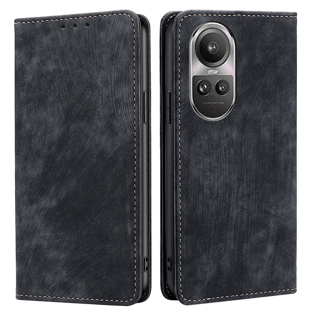 

Для Oppo Reno10 5G (Глобальний)/Reno10 Pro 5G (Глобальний) Шкіряний чохол-гаманець-підставка для телефону Black