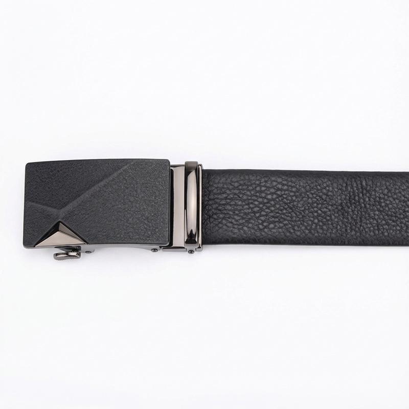 First Layer Cowhide Men'S Matte Automatic Buckle Belt Belt Middle-Aged And Young Fashion High-End Belt Men