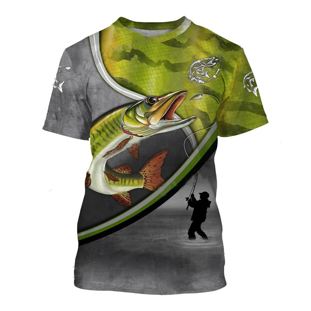 Summer New Fishing Custom Name 3D Printing Men's Fashion T-shirt Summer Unisex Casual Short Sleeve T-shirt