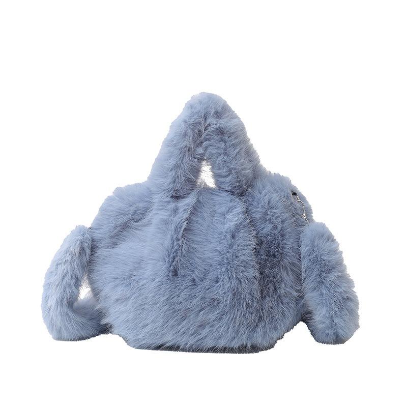 Plush bag women's autumn and winter new rose red handbag doll little monster fluffy bucket bag