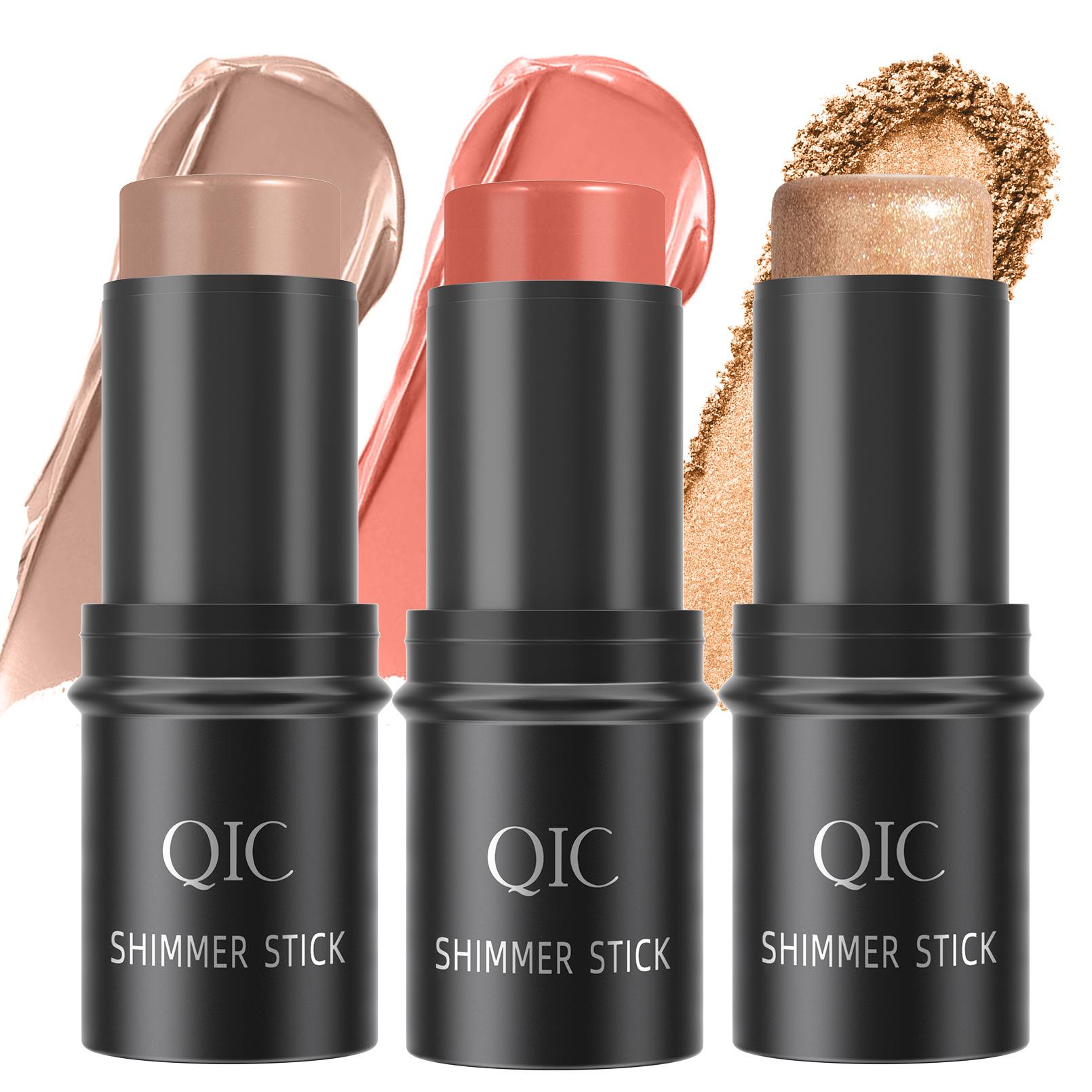 

Highlight Blush Grooming Stick 3-Piece Set Face Contour Highlight Stick Blush Cream Makeup Set 6g*3