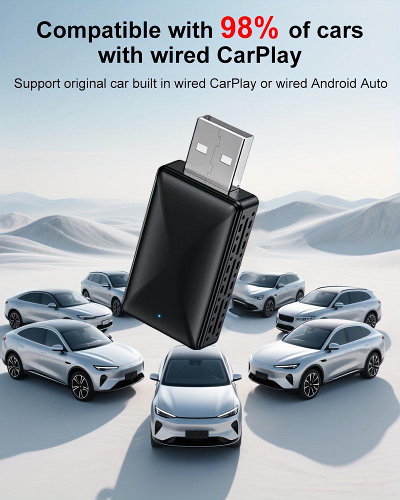2-in-1 Wired to Wireless CarPlay & Android Auto Adapter