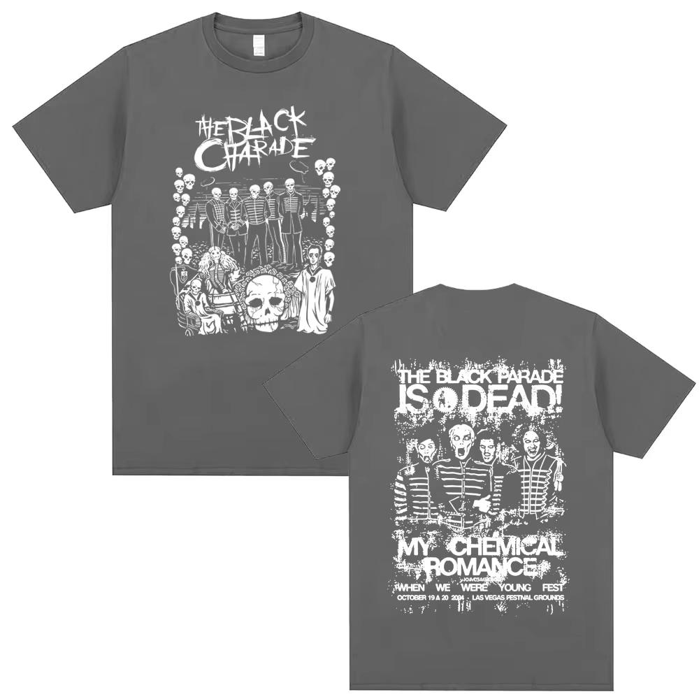 My Chemical Romance Punk Band T-shirt The Black Parade Graphic Streetwear Summer Men Women Rock Emo Oversized Crewneck T Shirts