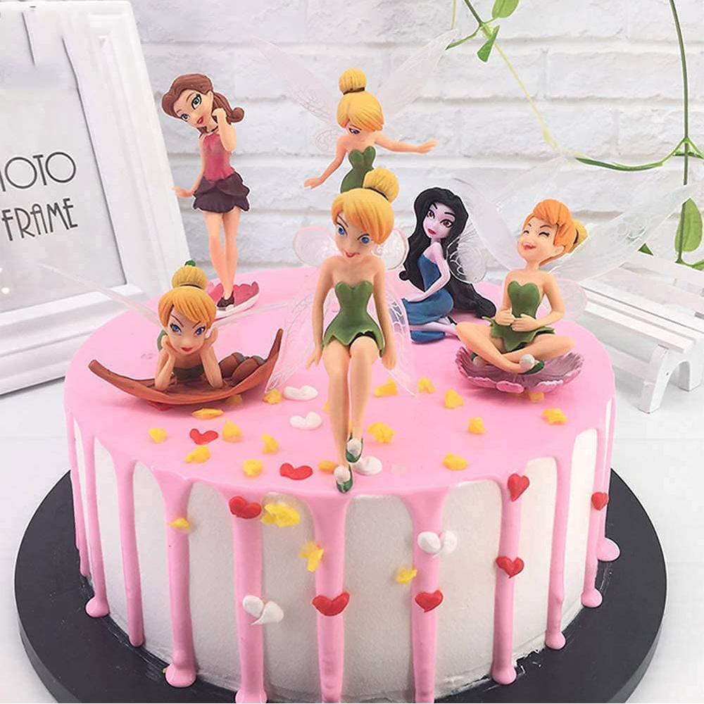 6 Pcs Tinkerbell Figures Miniature Fairy Garden Ornament Fairy Pixie Girl