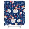 TU Winter Snowflake Shower Curtain Festive Holiday Bathroom Decor Christmas Pattern Waterproof Fabric Backdrop Xmas Home Decorat