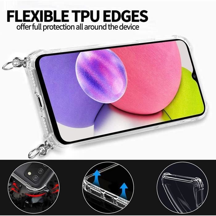 Coque de Protection - PROSHOP - Samsung Galaxy A03S - Souple - AntiChoc - Cordon Vert Nuit