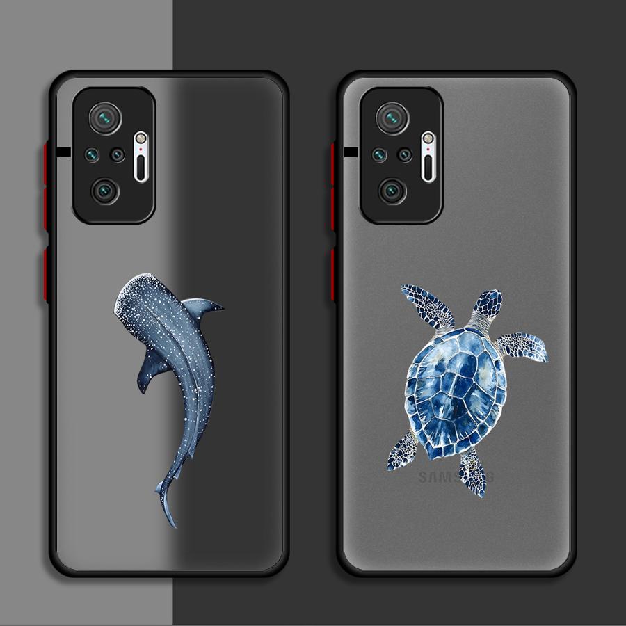 Funda Back Phone Cover Case for Xiaomi Redmi Note 15 Pro 13 A4 14C 9S 12 10 14 11 13C Creative Whales Turtles