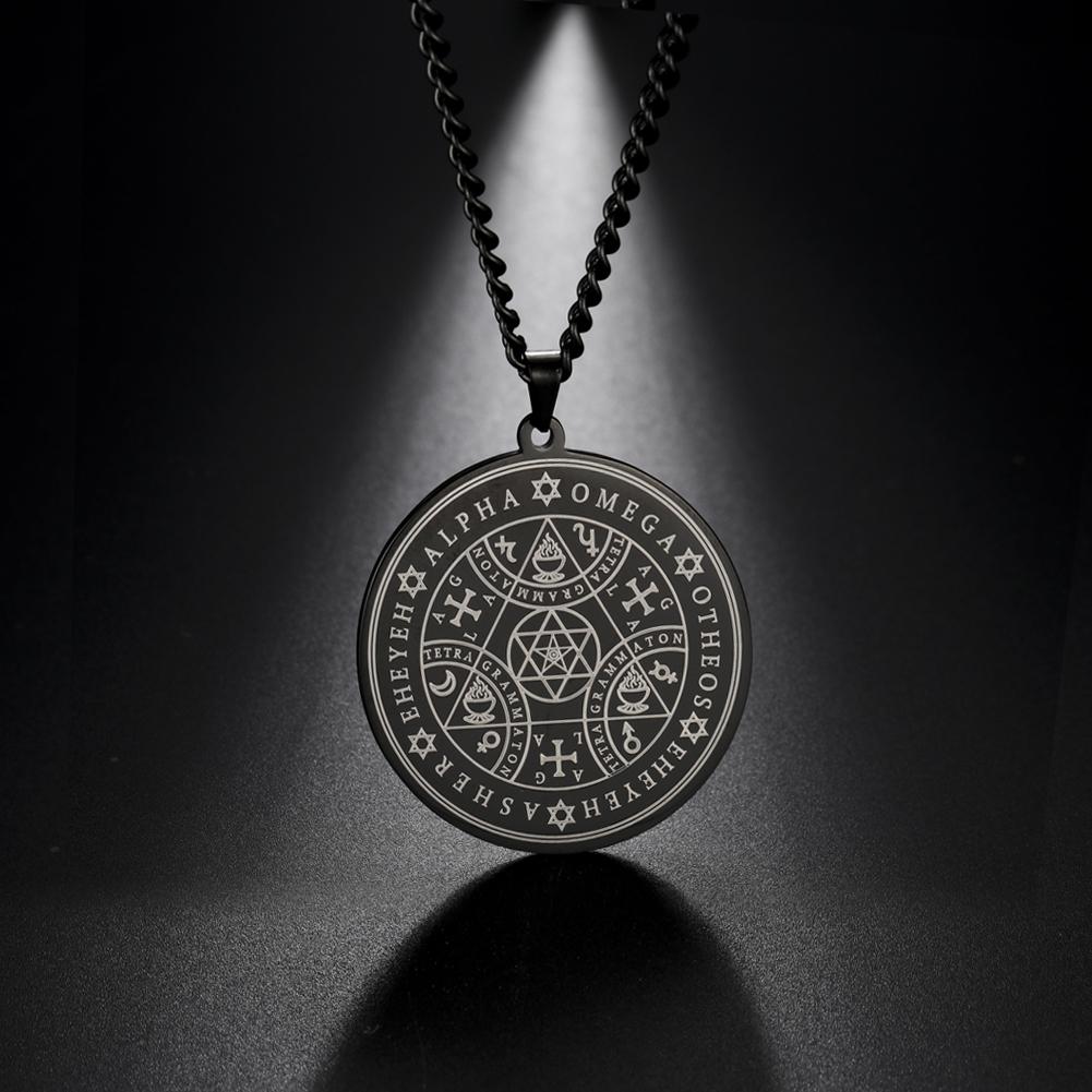 Tetragrammaton Amulet Pendant Necklace Enochian Angel Magic Amulet Alpha Otheos Eheyeh  AGLA Amulet Talisman Necklace Accessories